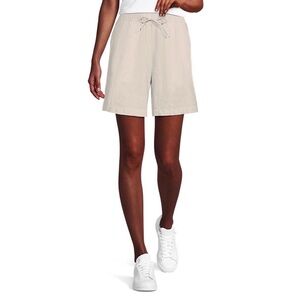 Lands' End High Rise 100% Linen Pull-On Shorts in Oatmeal Beige. EUC. Women’s 1X